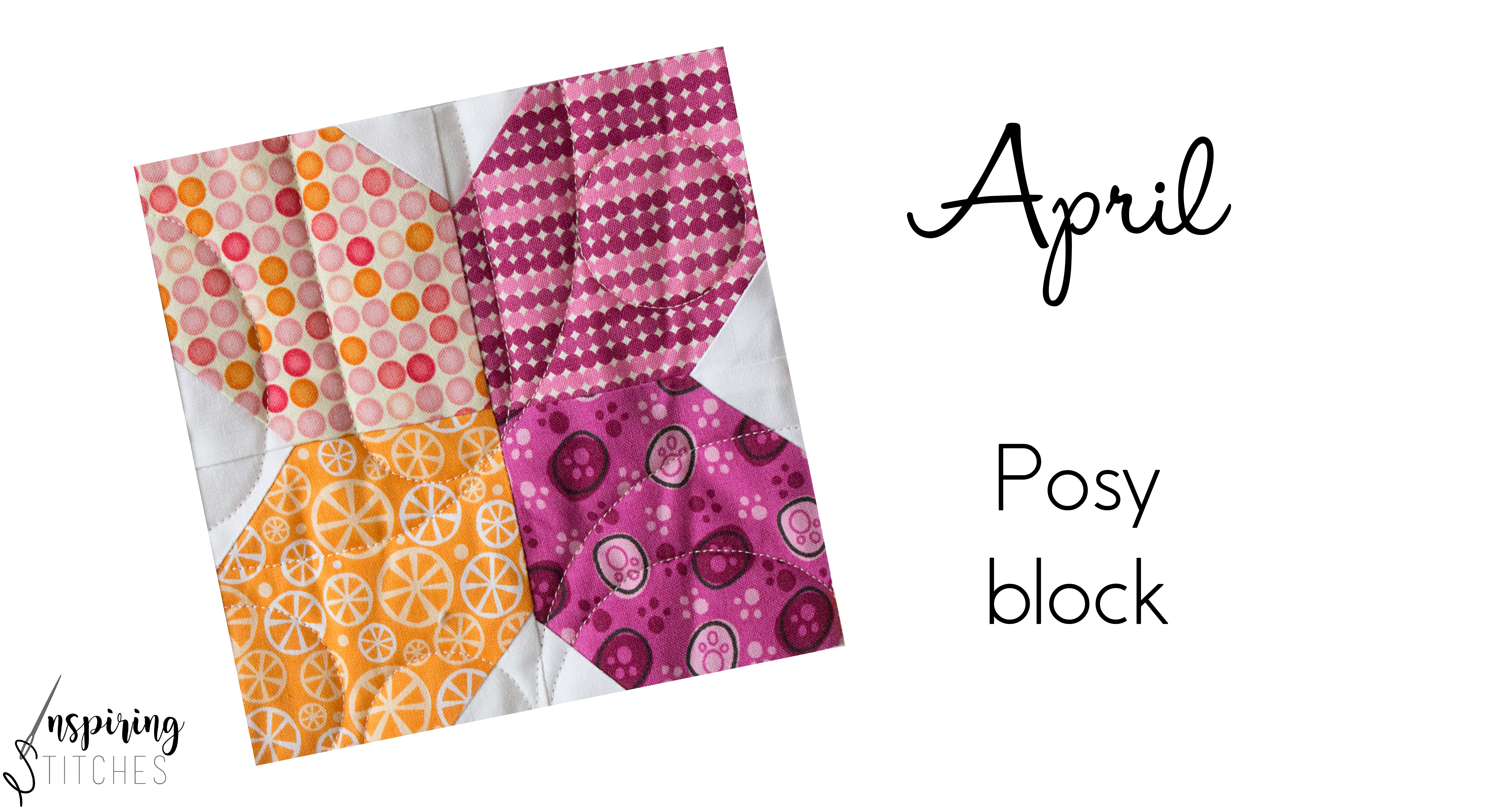 The posy block is a fast and simple sew quilt block. 