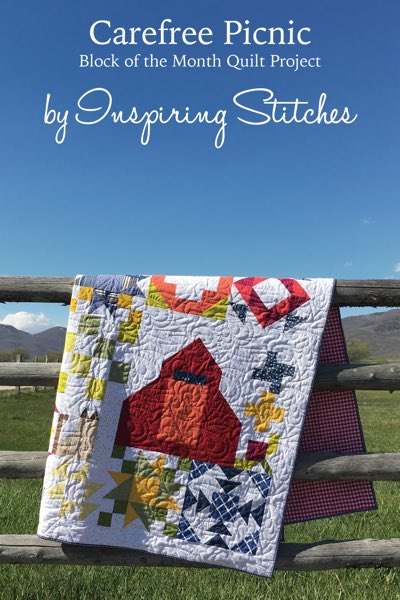 Carefree Picnic a Block of the Month Pattern by Inspiring Stitches